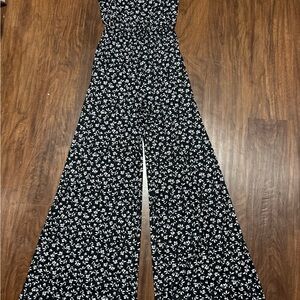 Altar'd State Black and White Floral Jumpsuit